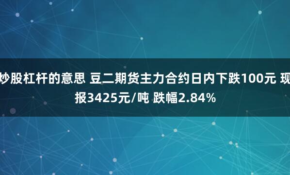 炒股杠杆的意思 豆二期货主力合约日内下跌100元 现报3425元/吨 跌幅2.84%