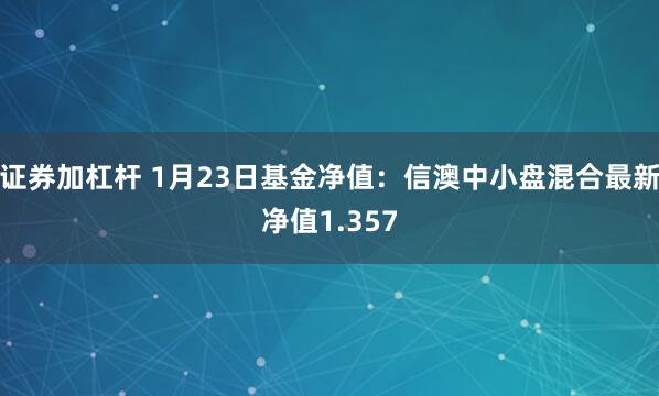 证券加杠杆 1月23日基金净值：信澳中小盘混合最新净值1.357